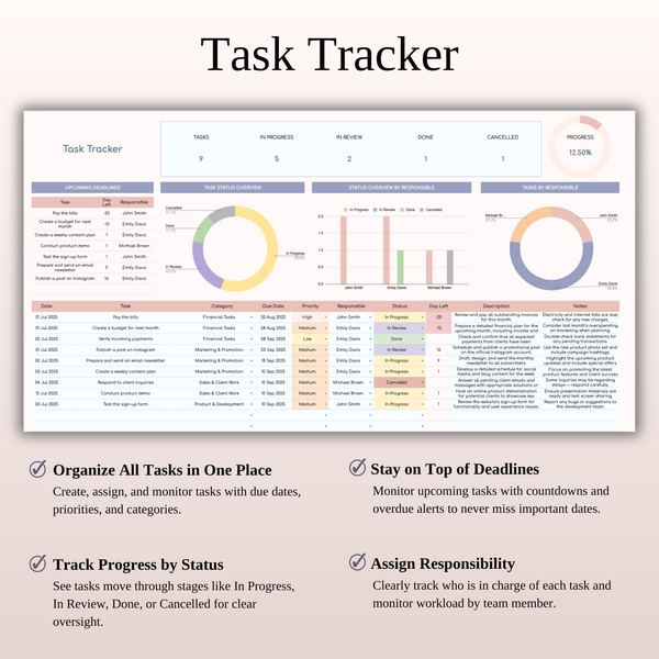 Task Tracker - SpreadsheetsHub