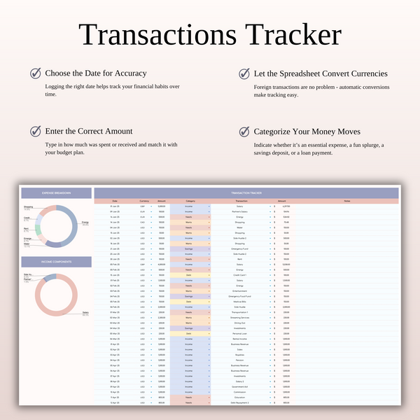 65/20/10/5 Budget Spreadsheet Template | Excel & Google Sheets - SpreadsheetsHub