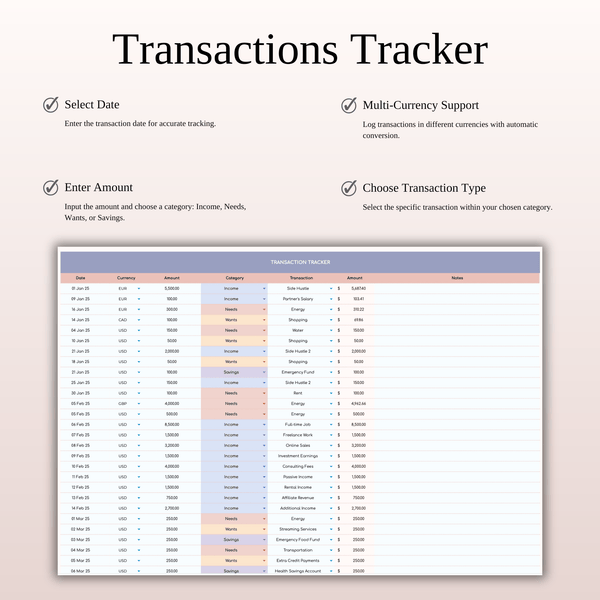 50/30/20 Budget Spreadsheet Template | Excel & Google Sheets - SpreadsheetsHub