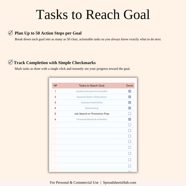PLR - Goal Planner - SpreadsheetsHub