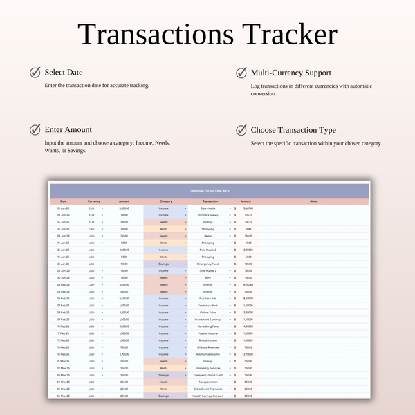 30/50/20 Budget Spreadsheet Template | Excel & Google Sheets - SpreadsheetsHub