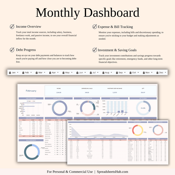 PLR - Annual Paycheck Budget - SpreadsheetsHub