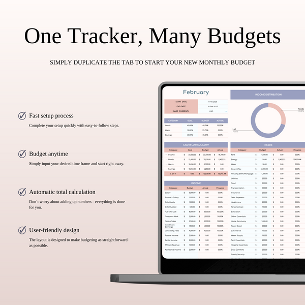 40/30/30 Budget Spreadsheet Template | Excel & Google Sheets - SpreadsheetsHub