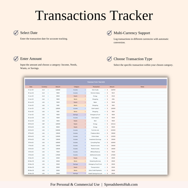 PLR - 50/30/20 Budget Spreadsheet Template - SpreadsheetsHub