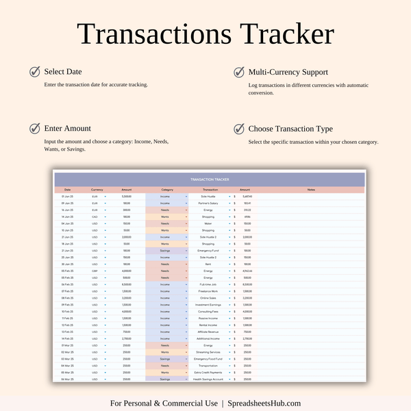 PLR - 50/30/20 Budget Spreadsheet Template - SpreadsheetsHub