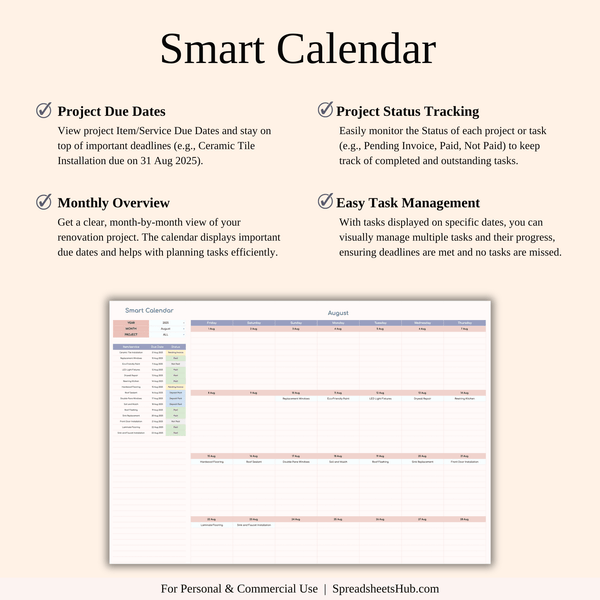 PLR - Renovation Tracker - SpreadsheetsHub