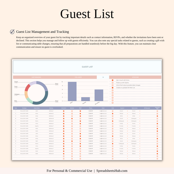 PLR - Wedding Planner Spreadsheet Template - SpreadsheetsHub
