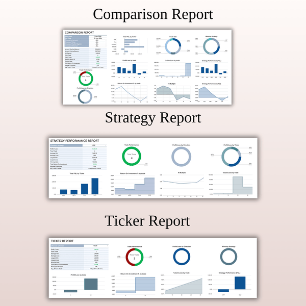 Comparison Report Swing Trading Journal