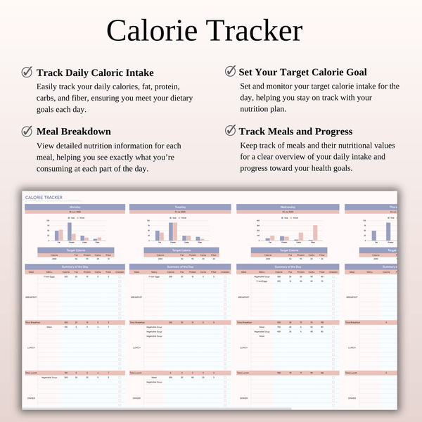 Meal Planner Template for Google Sheets & Excel - SpreadsheetsHub