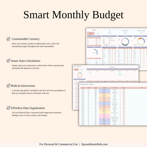 PLR - Monthly Budget Spreadsheet Template - SpreadsheetsHub