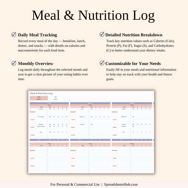 PLR - Fitness Planner - SpreadsheetsHub