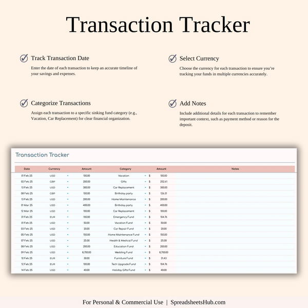 PLR - Sinking Funds Tracker - SpreadsheetsHub
