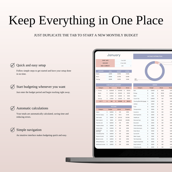 60/20/20 Budget Spreadsheet Template | Excel & Google Sheets - SpreadsheetsHub