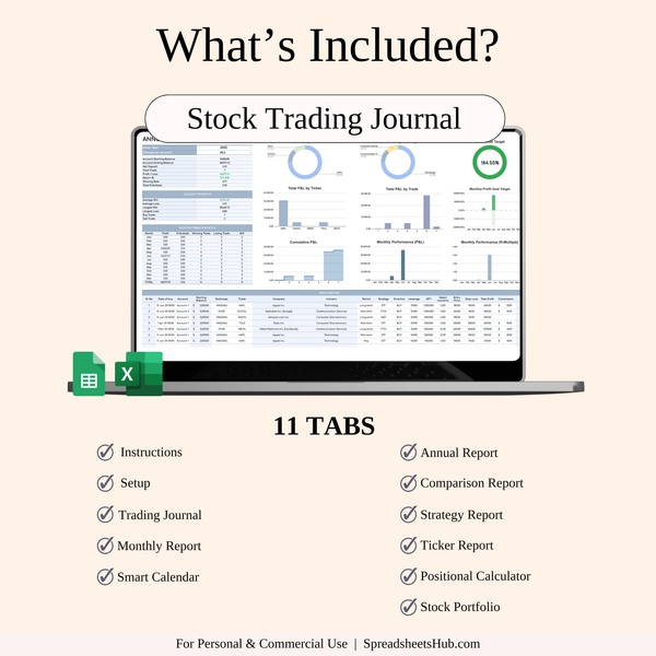 PLR - Ultimate Trading Journal Bundle - SpreadsheetsHub