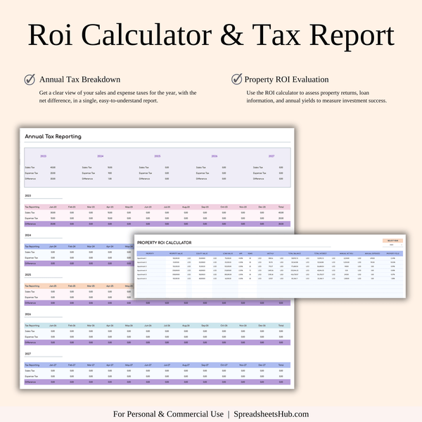 PLR - Property Management Tool for Zillow (Rainbow Theme) - SpreadsheetsHub