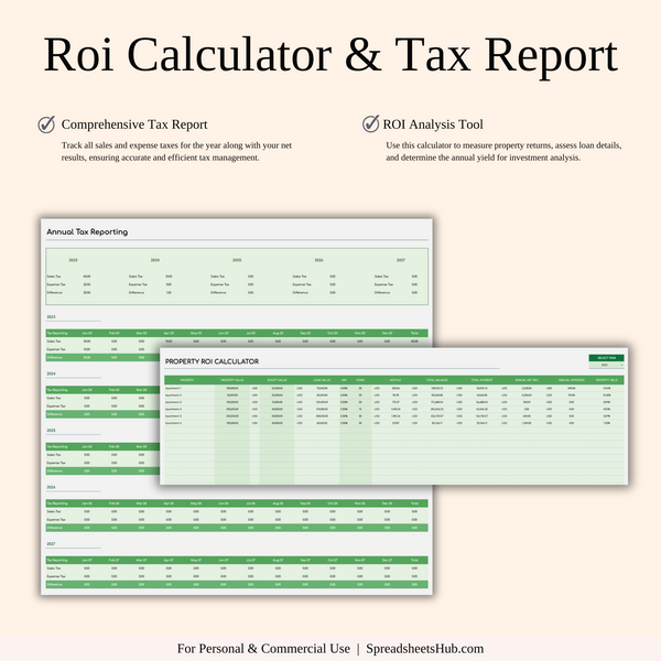 PLR - Zillow Property Management (Green Theme) - SpreadsheetsHub