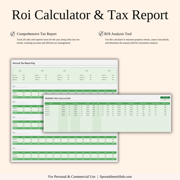 PLR - Zillow Property Management (Green Theme) - SpreadsheetsHub