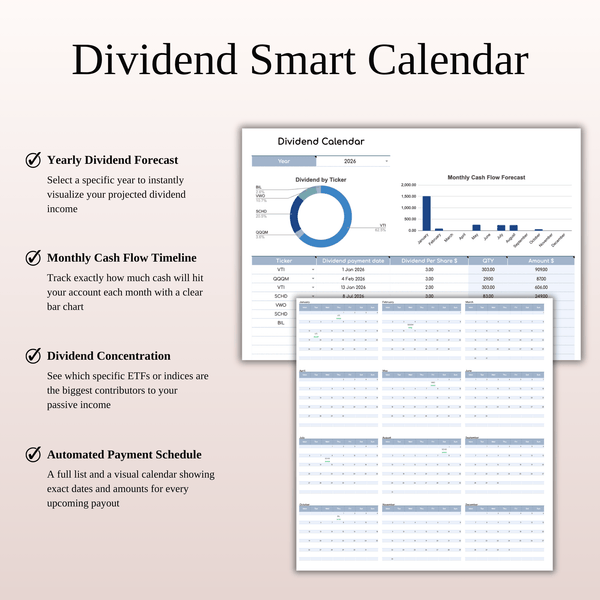 Dividend Smart Calendar ETF & Index Fund Tracker