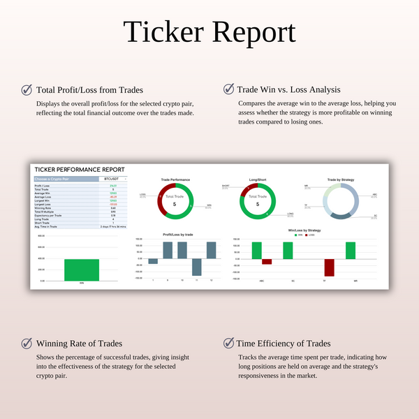Crypto Trading Journal Template for Google Sheets & Excel - SpreadsheetsHub
