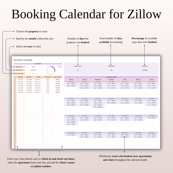 Property Management Tool for Zillow (Rainbow Theme) - SpreadsheetsHub