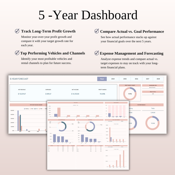 Car Rental Management & Booking Tracker, Excel & Google Sheets Template - SpreadsheetsHub