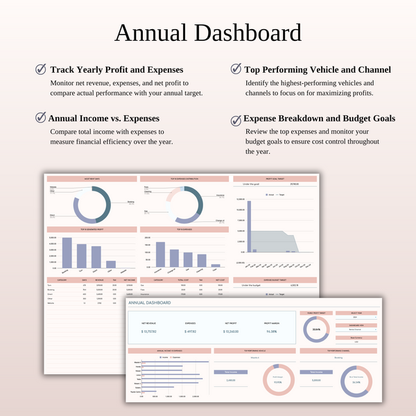 Car Rental Management & Booking Tracker, Excel & Google Sheets Template - SpreadsheetsHub