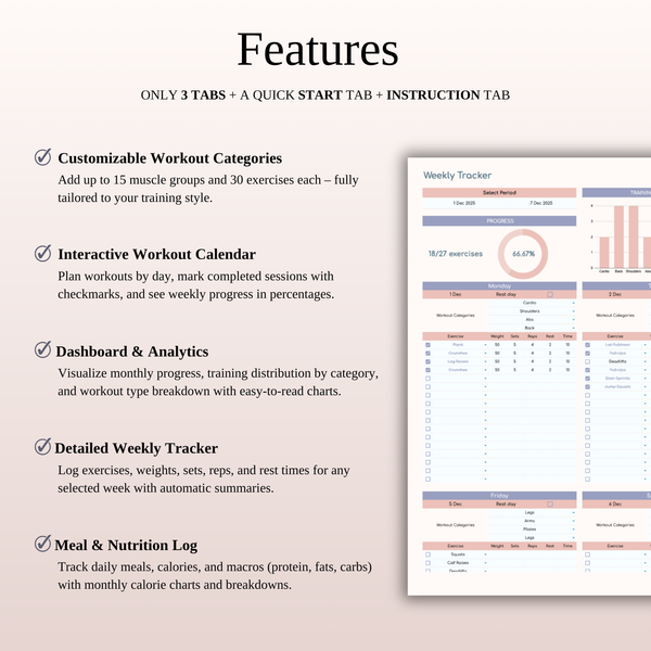 Features Workout Planner Template