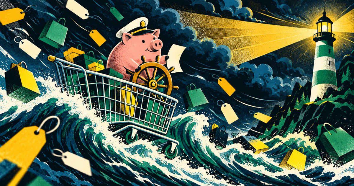 Black Friday shopping planned with a budget: a short list of purchases, set-aside cash and sale tags