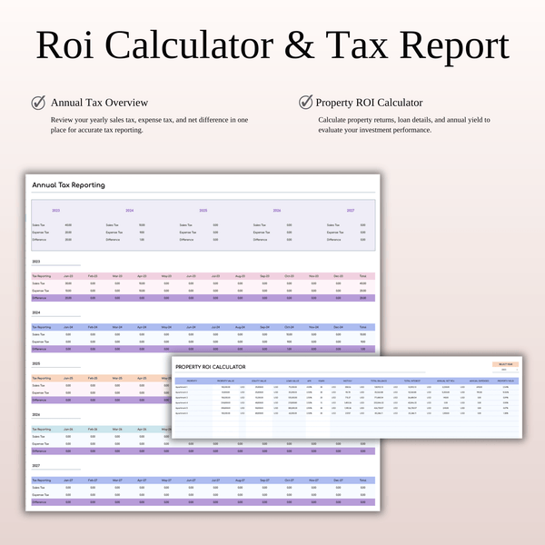 Airbnb Property Management Income & Expense Tracker | Excel & Google Sheets Template (Rainbow Theme) - SpreadsheetsHub