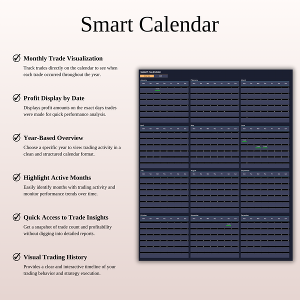 Smart Calendar - Stock Trading Journal (Dark Mode) 