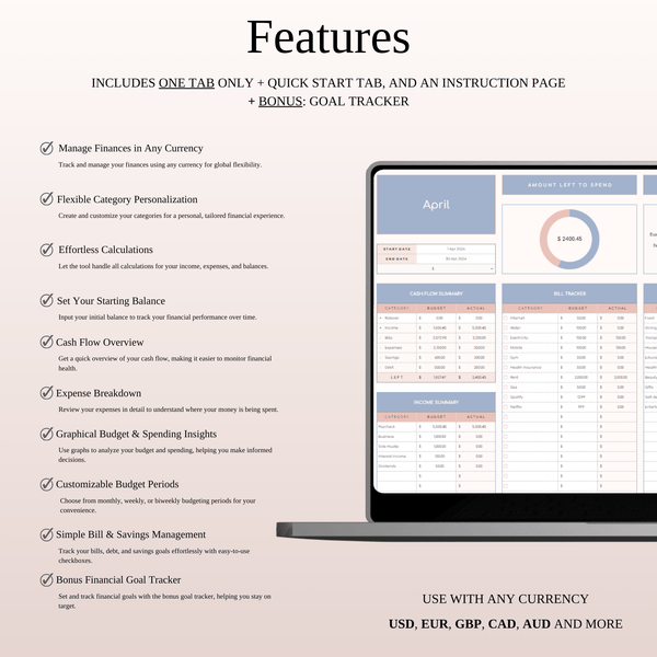 Budget Planner Excel & Google Sheets, Monthly Budget Spreadsheet, Personal Finance Tracker - SpreadsheetsHub