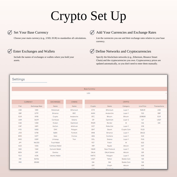 Cryptocurrency Investment Portfolio Tracker Spreadsheet for Excel & Google Sheets - SpreadsheetsHub