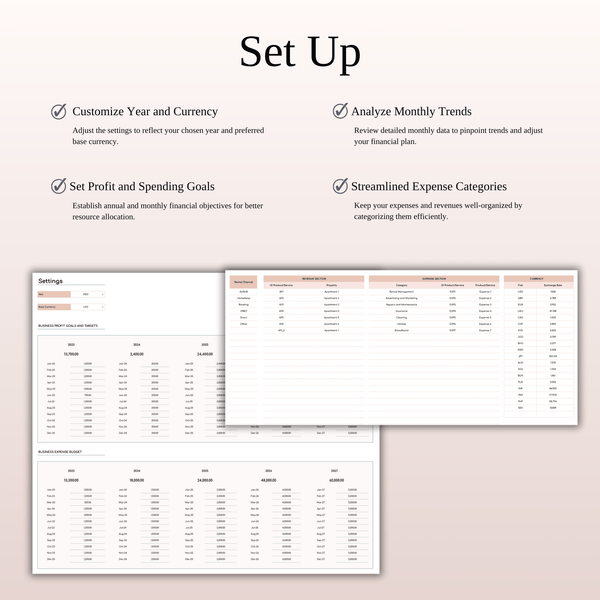 Airbnb Income & Expense Spreadsheet Template | Excel & Google Sheets (Elegant Theme) - SpreadsheetsHub