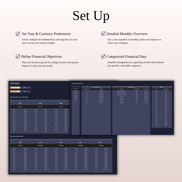 Ultimate Tool for Host Airbnb | Income & Expense Tracker Template (Dark Theme) - SpreadsheetsHub