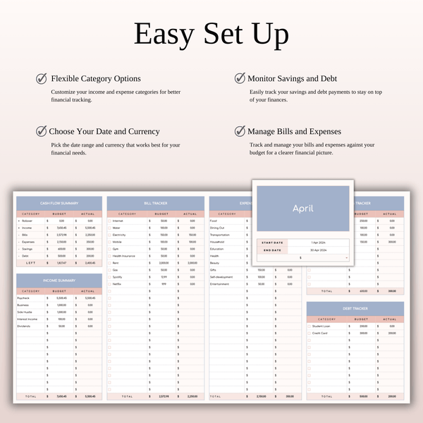 Budget Planner Excel & Google Sheets, Monthly Budget Spreadsheet, Personal Finance Tracker - SpreadsheetsHub