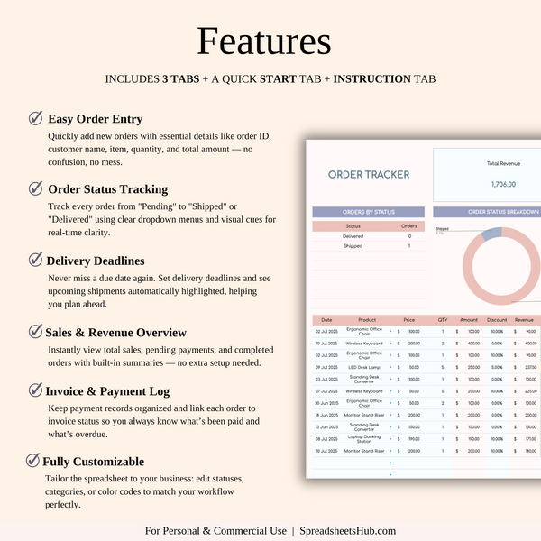 PLR - Order Tracker - SpreadsheetsHub