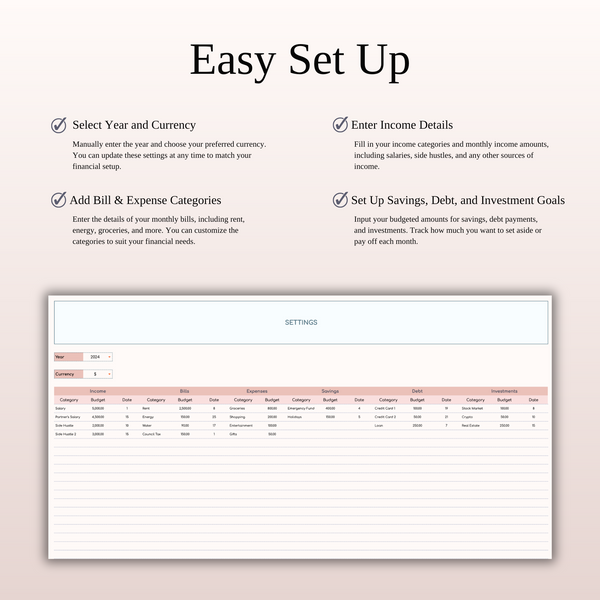 Bill Calendar Tracker Template for Excel & Google Sheets