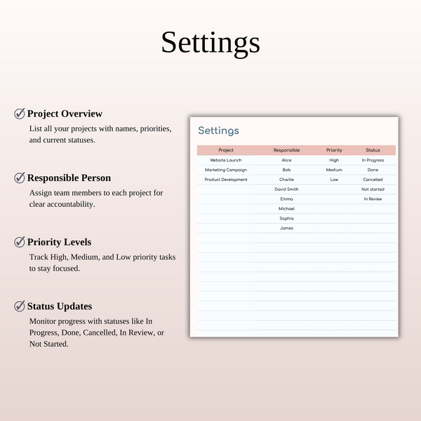 Gantt Chart Settings - SpreadsheetsHub