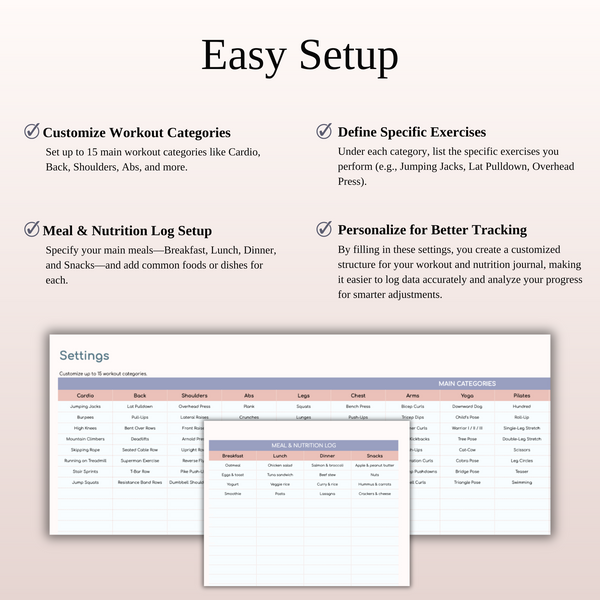 Fitness Planner Template Spreadsheet for Google Sheets & Excel - SpreadsheetsHub
