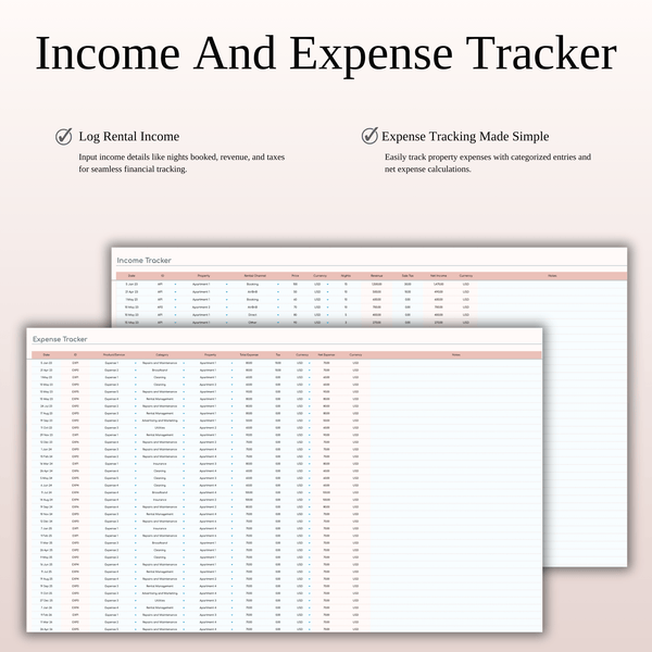 Airbnb Income and Expense Spreadsheet for Hosts & Property Managers in Excel & Google Sheets - SpreadsheetsHub