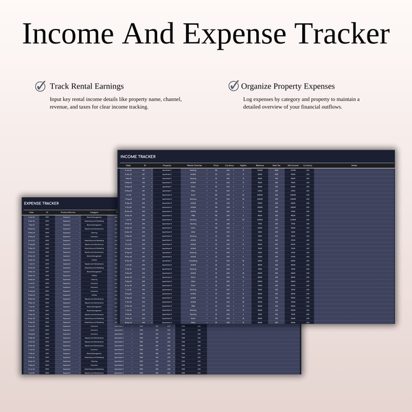 Ultimate Tool for Host Airbnb | Income & Expense Tracker Template (Dark Theme) - SpreadsheetsHub