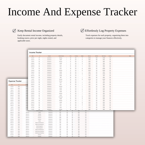 Zillow Property Tracker | Excel & Google Sheets for Hosts (Elegant Theme) - SpreadsheetsHub