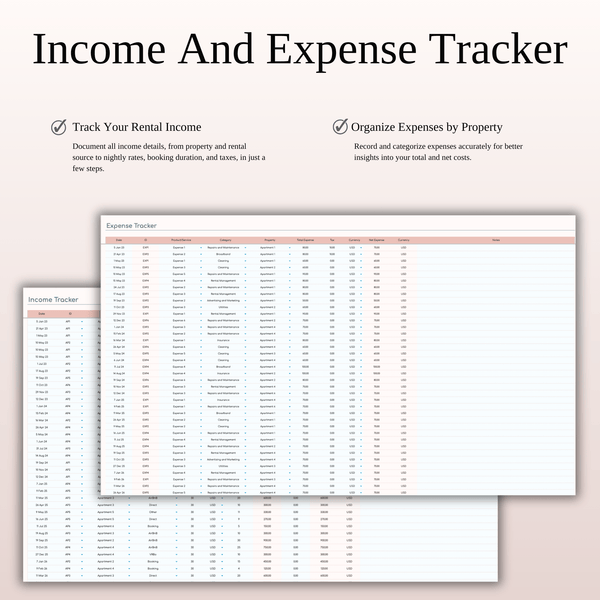 Zillow Income & Expense Spreadsheet for Hosts & Property Managers for Excel & Google Sheets - SpreadsheetsHub