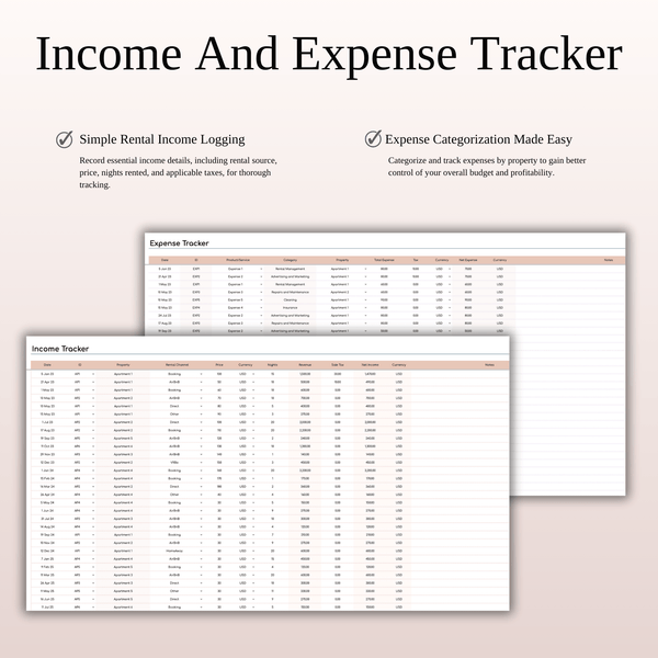 Rental Property Management Spreadsheet Template | Excel & Google Sheets (Elegant Theme) - SpreadsheetsHub