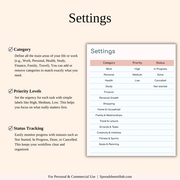 PLR - To-Do List Tracker Template - SpreadsheetsHub