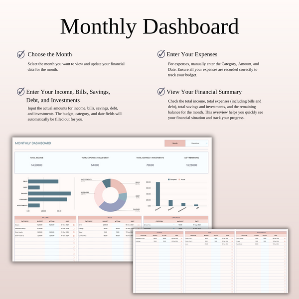 Bill Calendar Tracker Template for Excel & Google Sheets