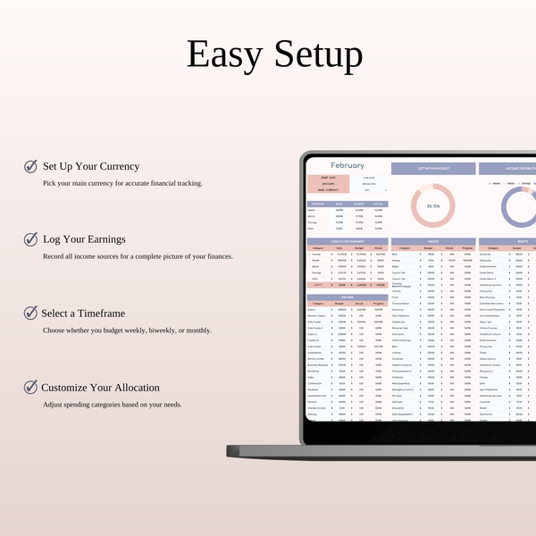 60/20/15/5 Budget Spreadsheet Template | Excel & Google Sheets