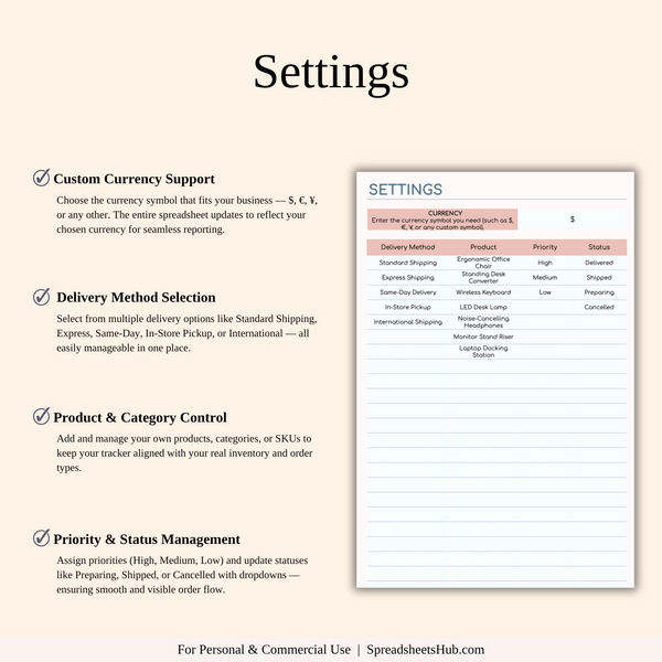 PLR - Order Tracker - SpreadsheetsHub