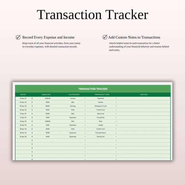 Budget Planner Excel & Google Sheets, Monthly Budget Spreadsheet, Personal Finance Tracker (Green Theme) - SpreadsheetsHub