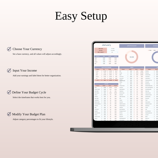 50/30/15/5 Budget Spreadsheet Template | Excel & Google Sheets